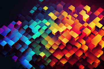 Rainbow Cube Background Generative AI