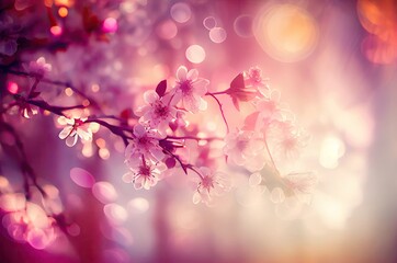 Fototapeta premium Pink Flower Blossoms Design Generative AI