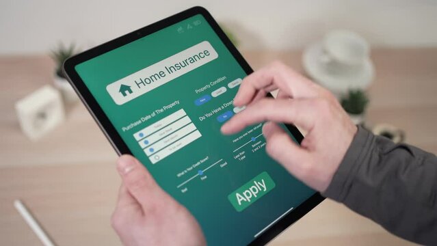 Home Insurance Online App Filling a Form To get a Quote