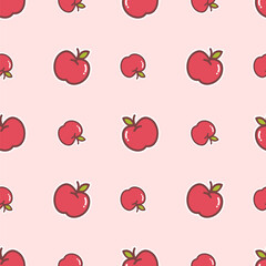 Cute apple seamless pattern
