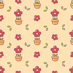 seamless background with cute flower