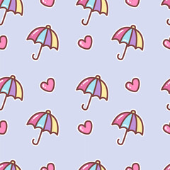 Cute seamless background with umbrellas
