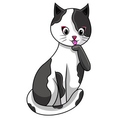 Cat cartoon on white background