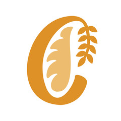 cake logo with the letter C icon vector