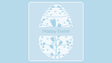 Easter egg with blue flower card