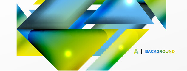 Obraz premium Abstract background. Simple color geometric shapes composition with 3d effect, lights and shadows. Vector Illustration For Wallpaper, Banner, Background, Card, Book Illustration, landing page
