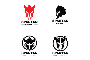 Spartan Logo,Vector Viking, Barbarian, War Helmet Design, Product Brand Illustration