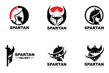 Spartan Logo,Vector Viking, Barbarian, War Helmet Design, Product Brand Illustration