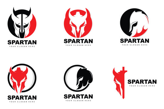 Spartan Logo,Vector Viking, Barbarian, War Helmet Design, Product Brand Illustration