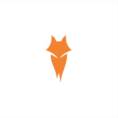 The fox logo formed with lines and shapes of different thickness creates a fox logo in orange color.