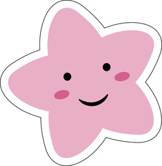 kawaii Cute stars Pastel with smile Faces cartoon kids. illustration Vector. cute star cartoon stickers png