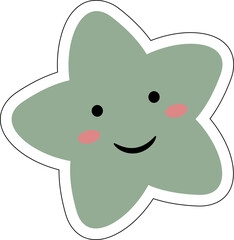 kawaii Cute stars Pastel with smile Faces cartoon kids. illustration Vector. cute star cartoon stickers png