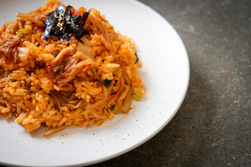 kimchi fried rice with seaweed and white sesame