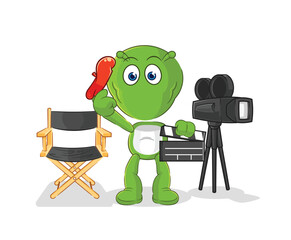 alien director mascot. cartoon vector