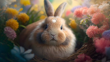 Fototapeta premium Bunny Eggs for Easter Fun