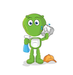 alien cleaner vector. cartoon character