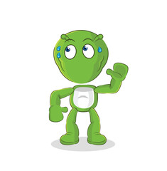 alien eavesdropping vector. cartoon character