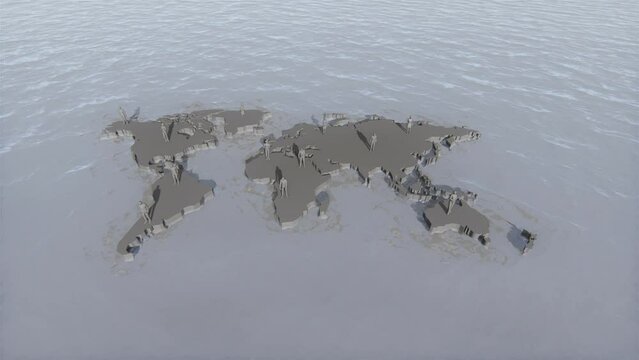 World Map and People Calling on the Cell Phones