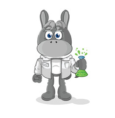 Naklejka na ściany i meble donkey scientist character. cartoon mascot vector