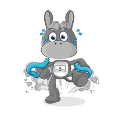 donkey runner character. cartoon mascot vector