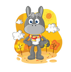 Obraz na płótnie Canvas donkey in the autumn. cartoon mascot vector