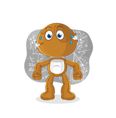 sack doll thinking hard vector. cartoon character