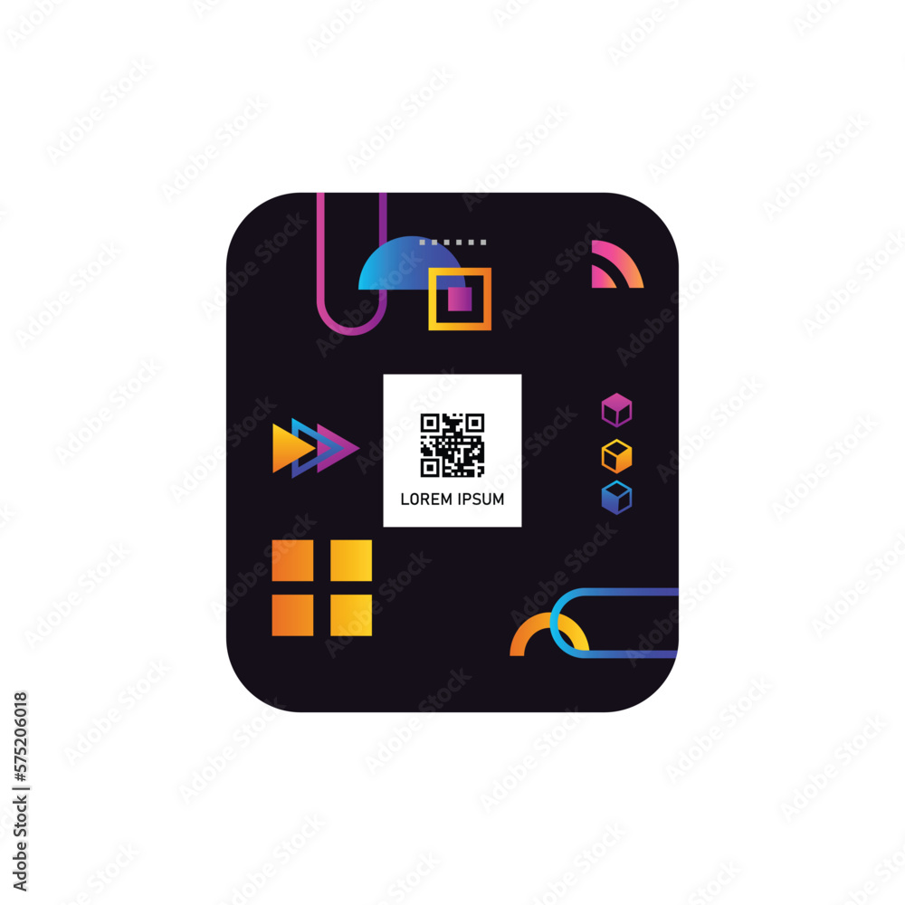 Poster barcode qr label with abstract design