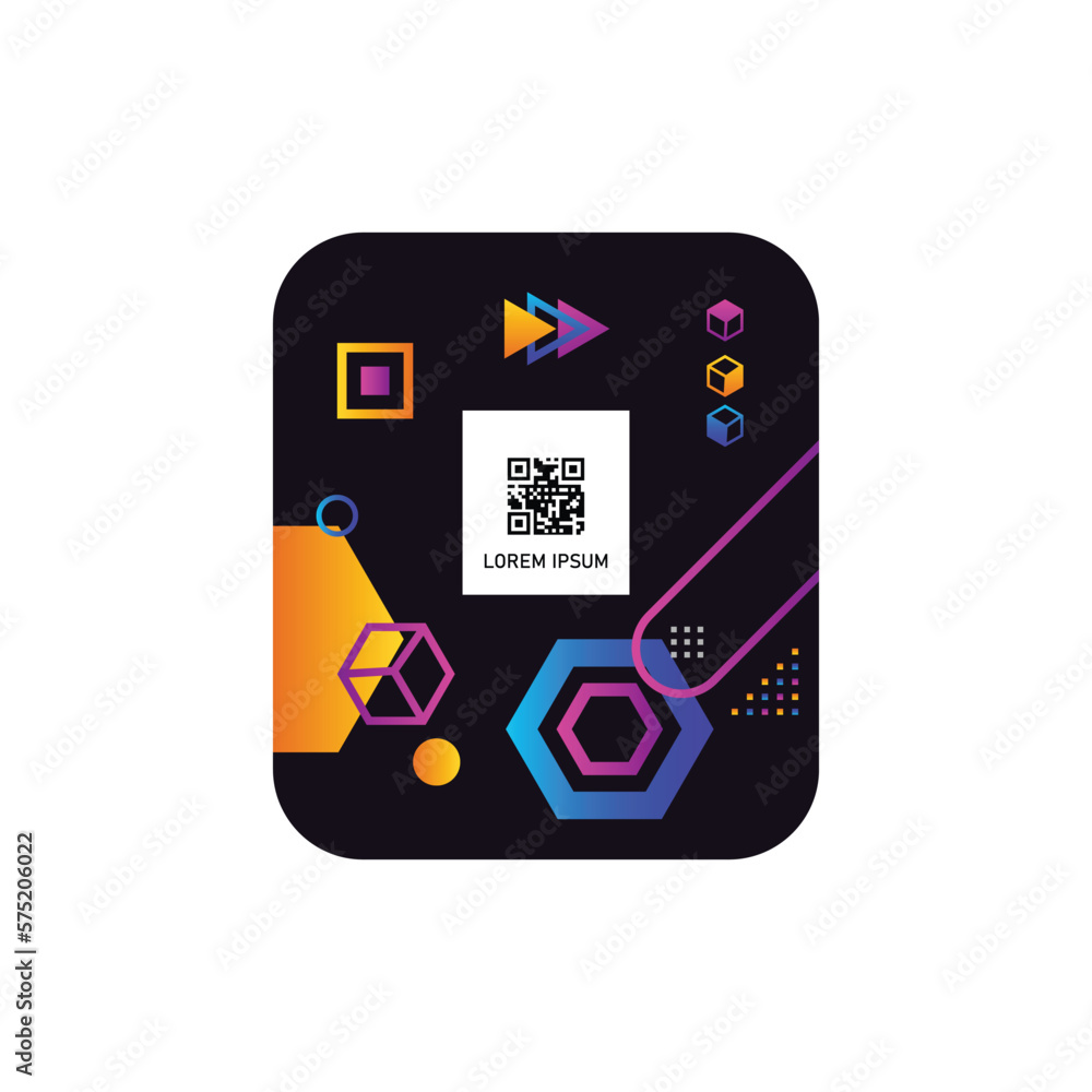 Poster barcode qr label with minimal design