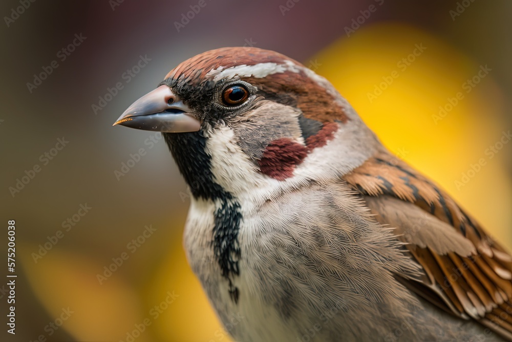 Poster gorgeous bird captured in close-up selective focus. generative ai