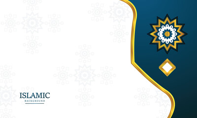 Elegant luxury blank greeting banner design for islamic holiday