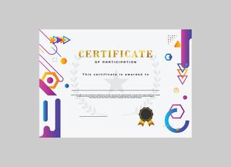 Geometric professional certificate achievement template design