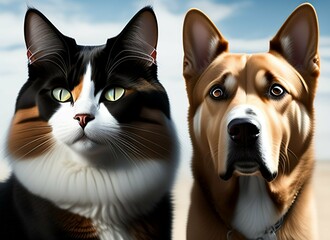 cat and dog together