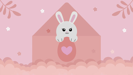 Easter rabbit in mail envelope