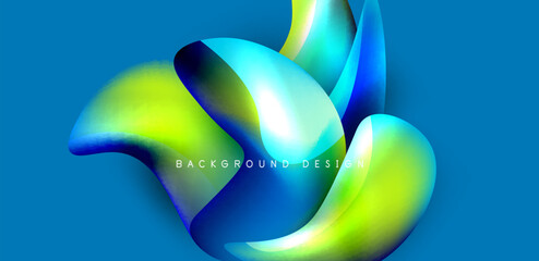 Beautiful liquid shapes with fluid colors abstract background