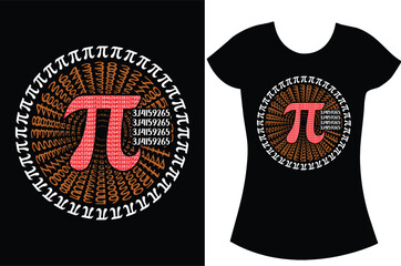 Fototapeta premium Pi day Typography t-shirt design.
