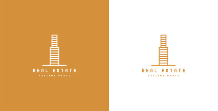 real estate logo in skyscraper building concept