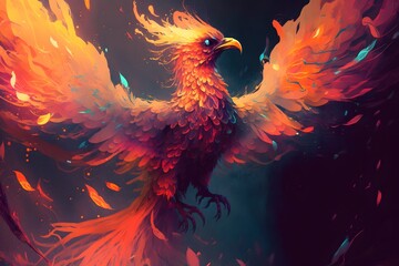 Obraz premium phoenix bird created using AI Generative Technology
