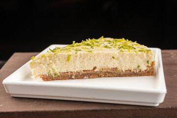 Dessert - Lemon pie - biscuit base and filled with lemon cream