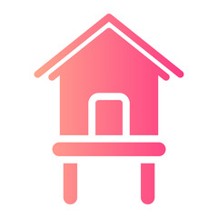 beach house gradient icon
