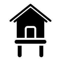 beach house glyph icon