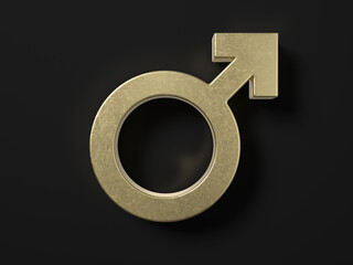 Gold gender man symbol