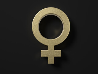 Gold gender woman symbol
