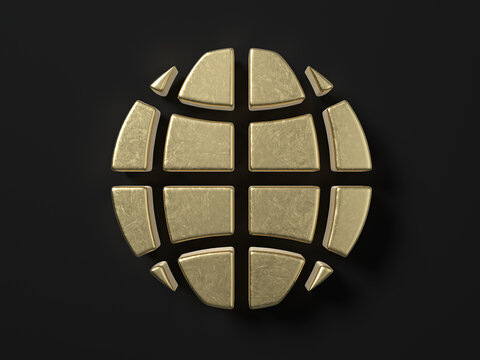 Gold globe symbol