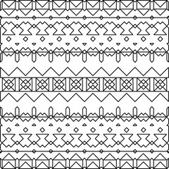  Monochrome ornamental texture with smooth linear shapes, zigzag lines, lace pattern.Abstract geometric black and white pattern for web page, textures, card, poster, fabric, textile.