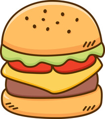 hamburger food isolated on white