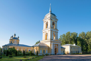 At the ancient Anthony-Leokhnovsky Spaso-Preobrazhensky Monastery on June morning. Leokhnovo. Novgorod region, Russia