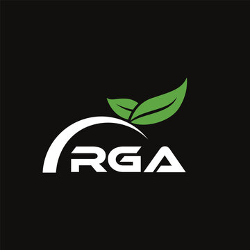 RGA letter nature logo design on black background. RGA creative initials letter leaf logo concept. RGA letter design.