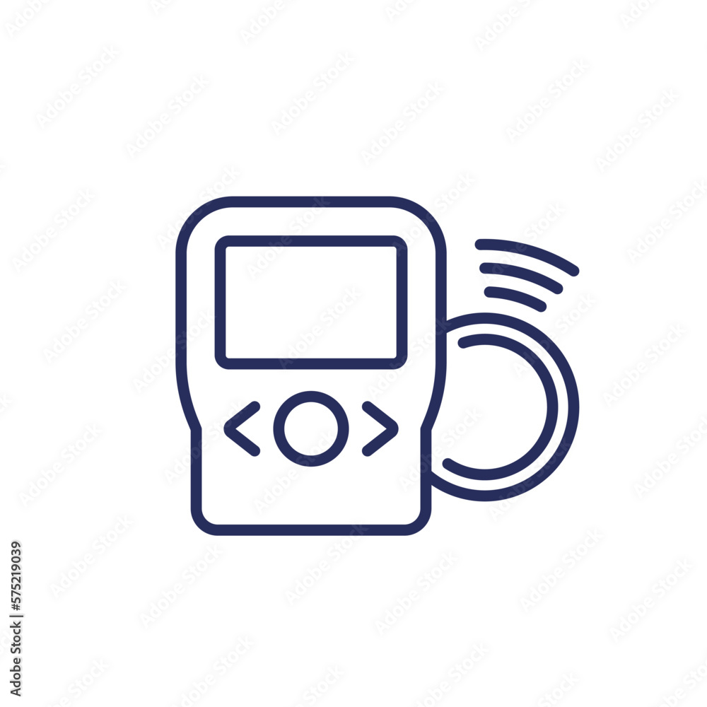 Poster continuous glucose monitoring line icon
