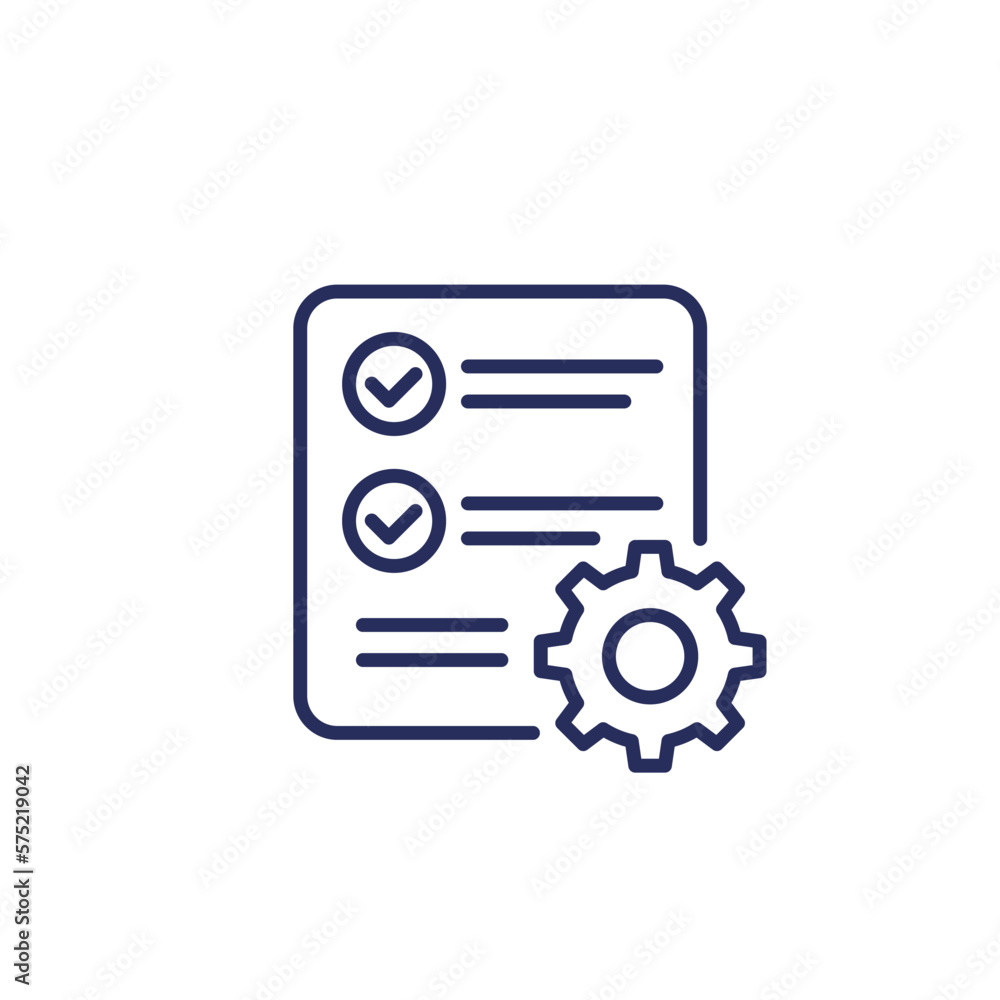 Poster data processing line icon on white