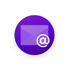 email, mail vector round icon